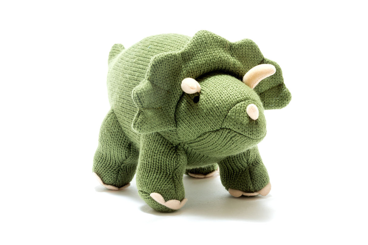 Knit Knack Bop the Triceratops Organic Cotton Dog Toys main image 0