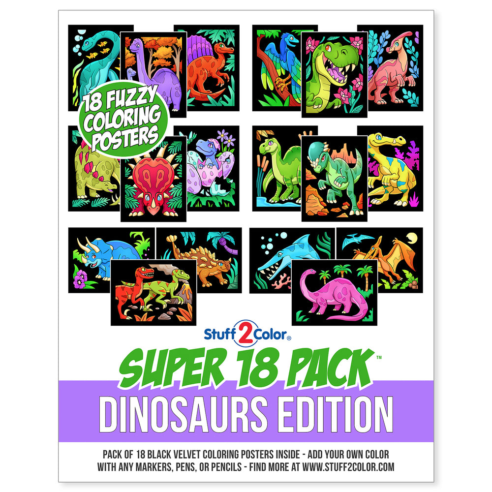 18 Pack Fuzzy Coloring Posters: Dinosaur Edition – The Children's Museum of  Indianapolis Store