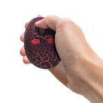 Red and black egg shaped remote control.