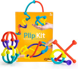 Colorful 'Plip Kit' toy set with packaging on a white background
