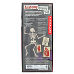 Back of anatomy stamp set box.