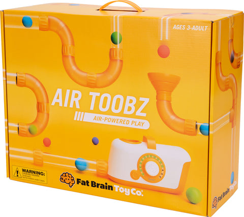 Air Toobz front of box showing the main motor and tubes launching the balls in all directions.