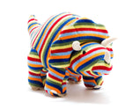 Knit Rainbow Stripe Triceratops