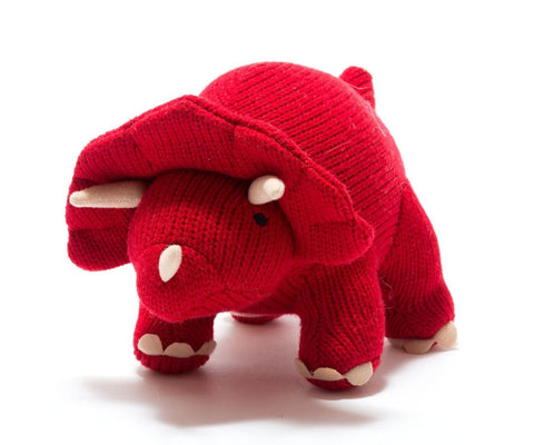 Knit Red Triceratops