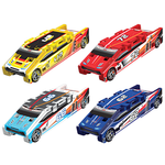 Red Yellow Blue and light Blue toy race cars