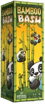 box with cute cartoon pandas climbing and eating bamboo
