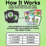 Set-up instructions for playing What's the Point? The Cactus Card Game.
