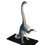 Assembled 4D Brachiosaurus from the outside side showing it as if it were alive with skin and a blue and white coloration.
